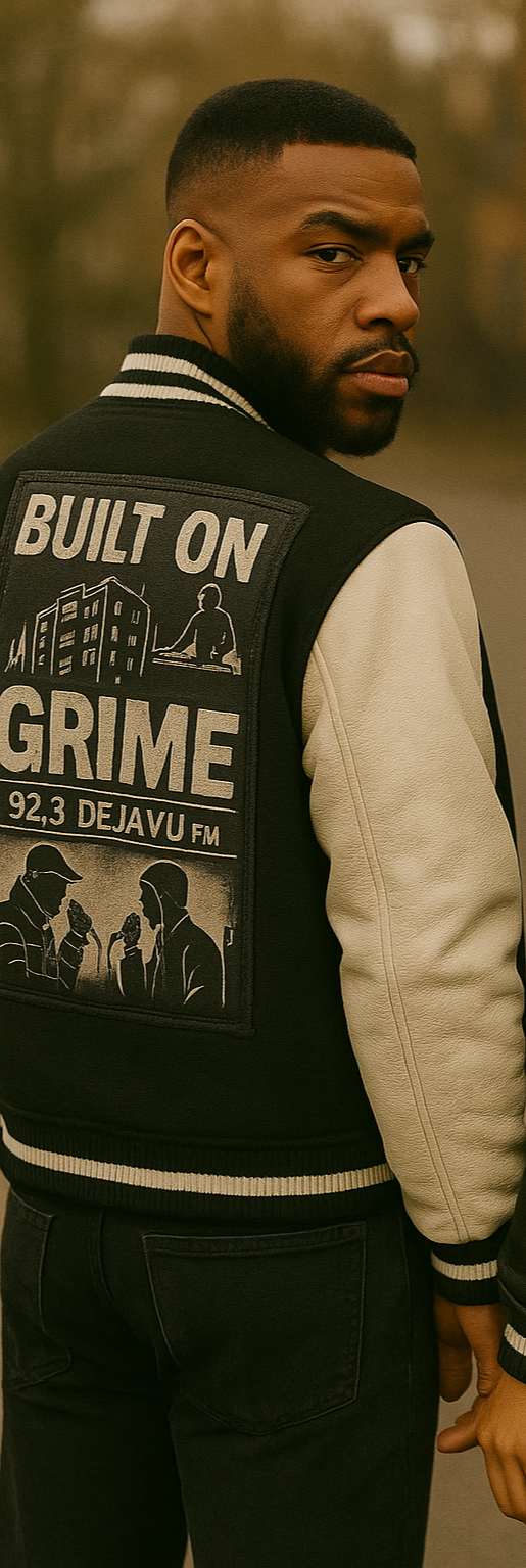 Built on Grime Varsity Jacket Leather
