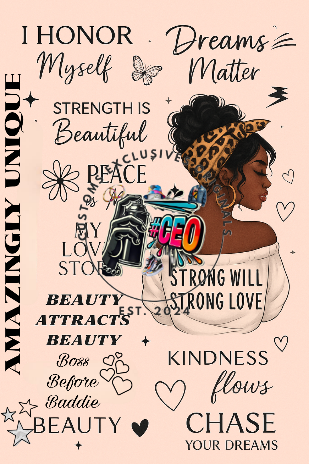 I honour myself 3 - Commercial Use - Tumbler, Mug, Cap Designs (Instant Digital Download) - PNG