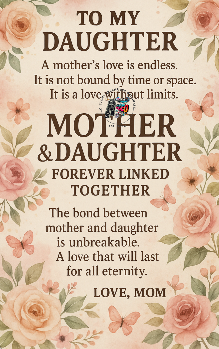 To my daughter - Commercial Use - Tumbler, Mug, Cap Designs (Instant Digital Download) - PNG (Copy)