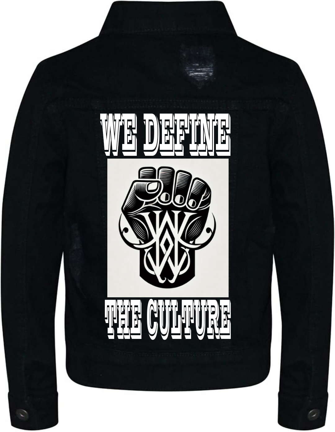 WE DEFINE THE CULTURE BLACK POWER DENIM JACKET