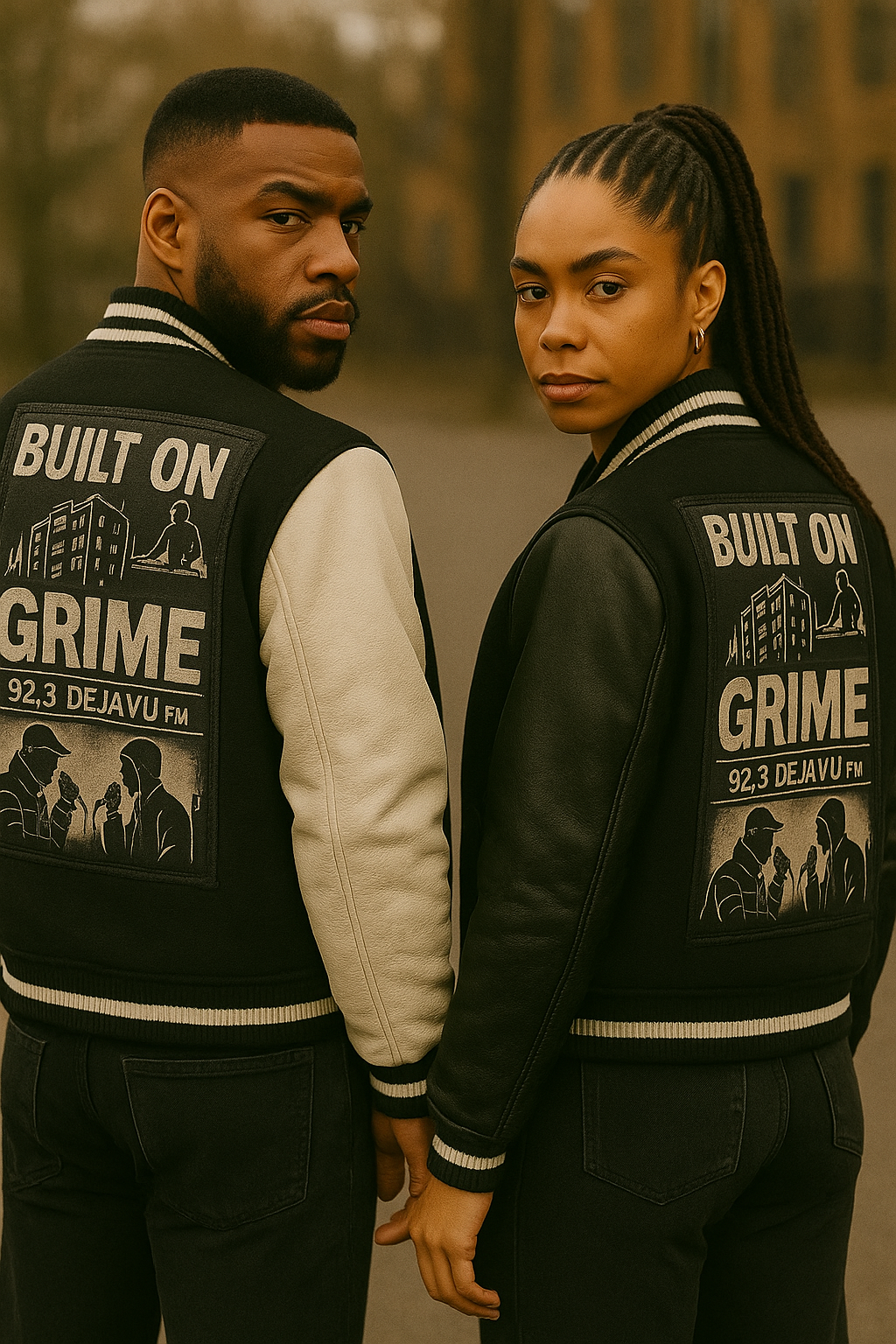 Built on Grime Varsity Jacket Leather