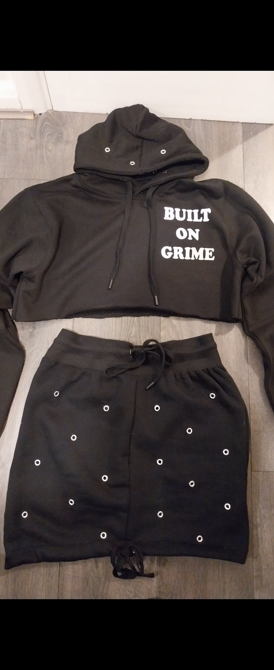 Built on Grime - Womens crop hoodie & skirt co-ord