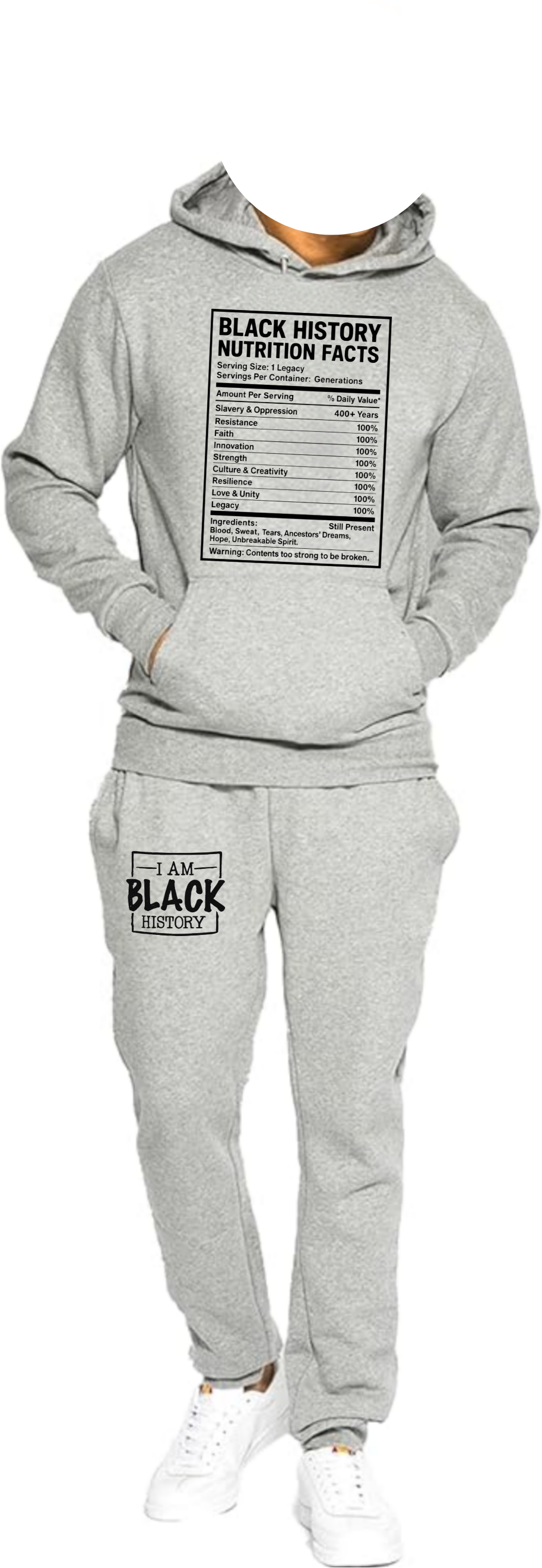 Black History Nutrition Facts Tracksuit Unisex