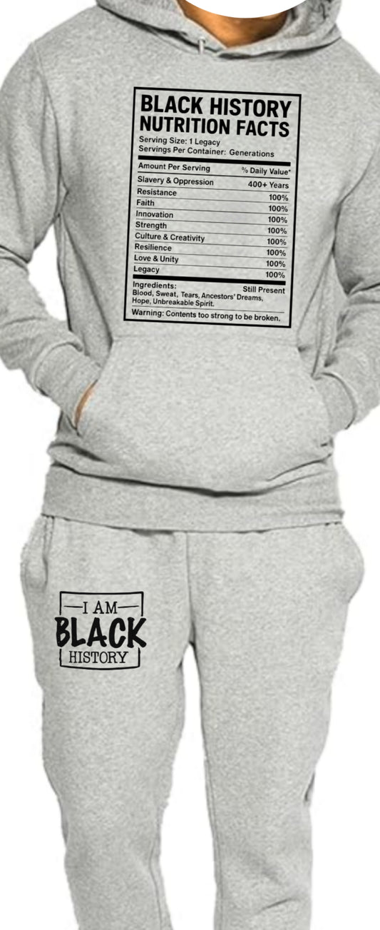 Black History Nutrition Facts Tracksuit Unisex