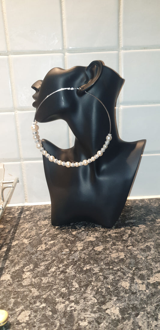 Pearl Hoop Earrings 2