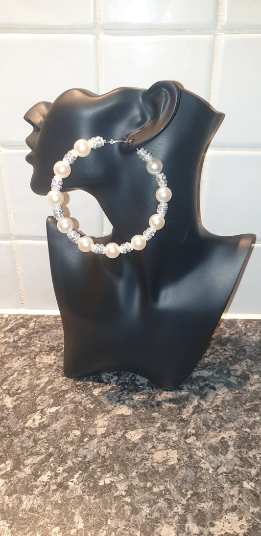 Pearl Hoop Earrings 4