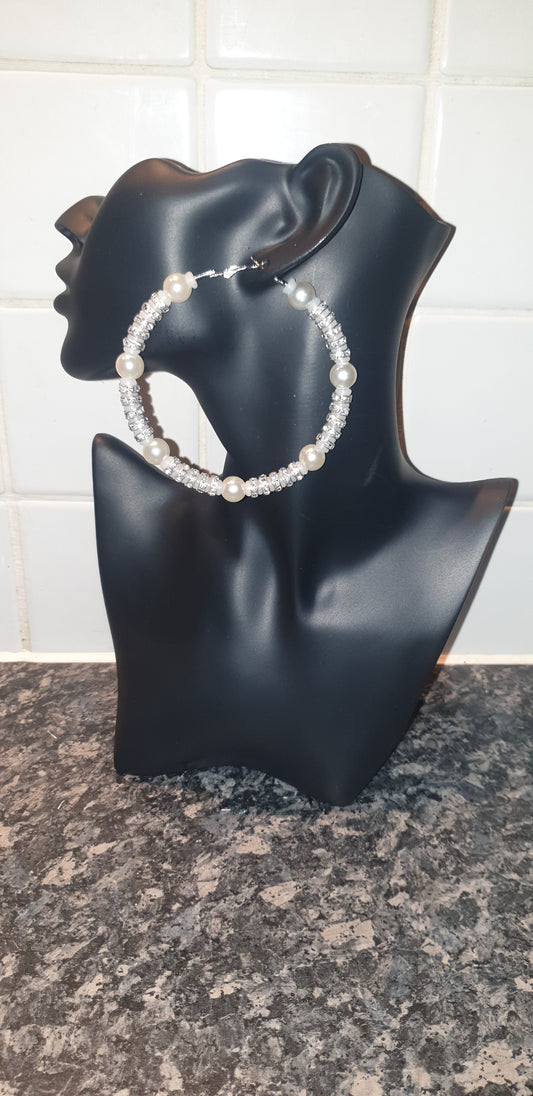 Pearl Hoop Earrings 5