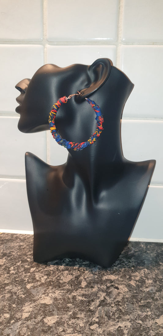 Custom African Print Hoop Earrings 7