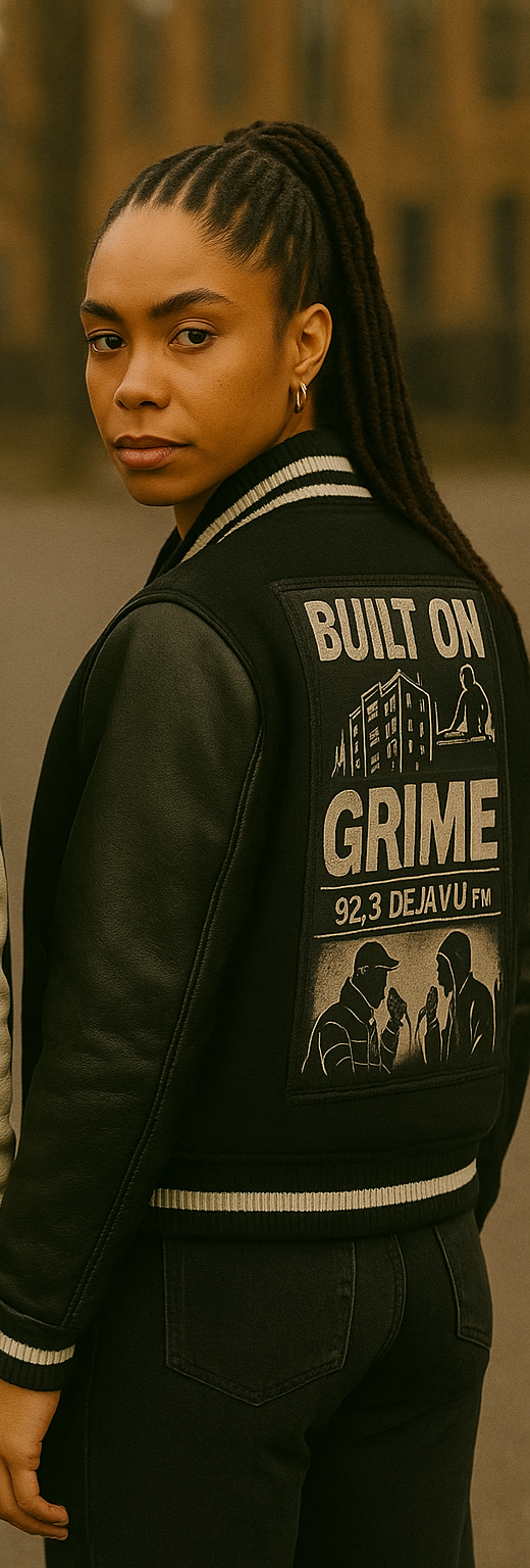 Built on Grime Varsity Jacket Leather 2