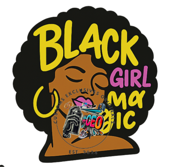 Black girl magic icon - Commercial Use - Tumbler, Mug, Cap Designs (Instant Digital Download) - PNG