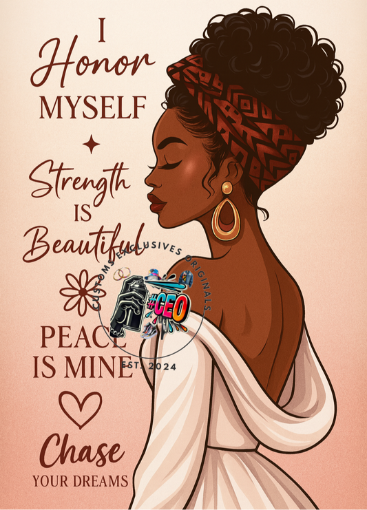 I honour myself 2 - Commercial Use - Tumbler, Mug, Cap Designs (Instant Digital Download) - PNG