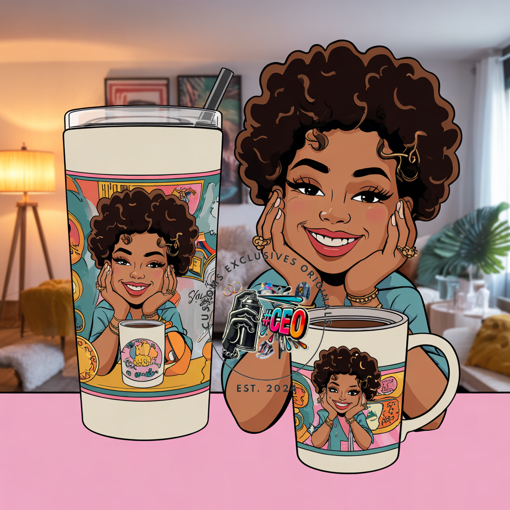 Self love curly - Commercial Use - Tumbler, Mug, Cap Designs (Instant Digital Download) - PNG