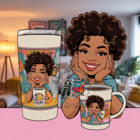 Self love curly - Commercial Use - Tumbler, Mug, Cap Designs (Instant Digital Download) - PNG