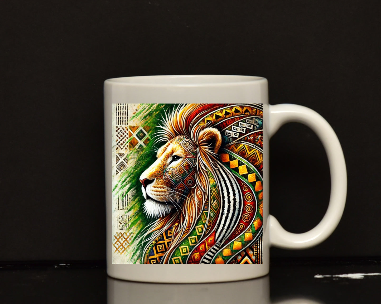 African lion mug