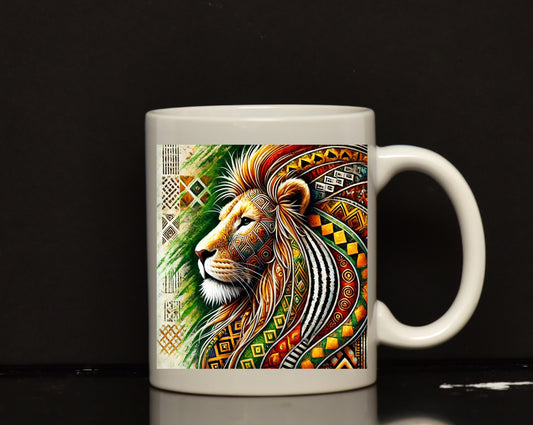 African lion mug