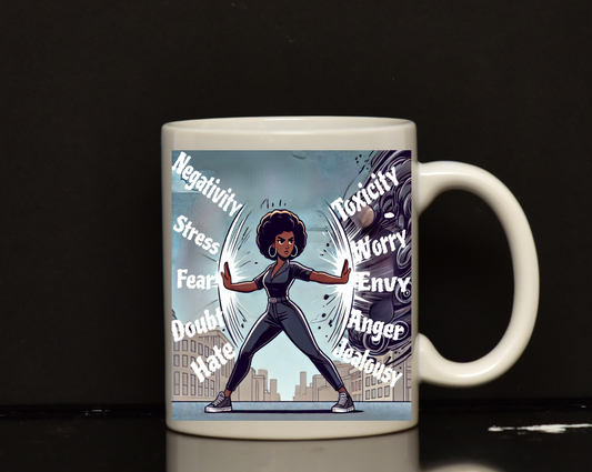 Block negative energy mug