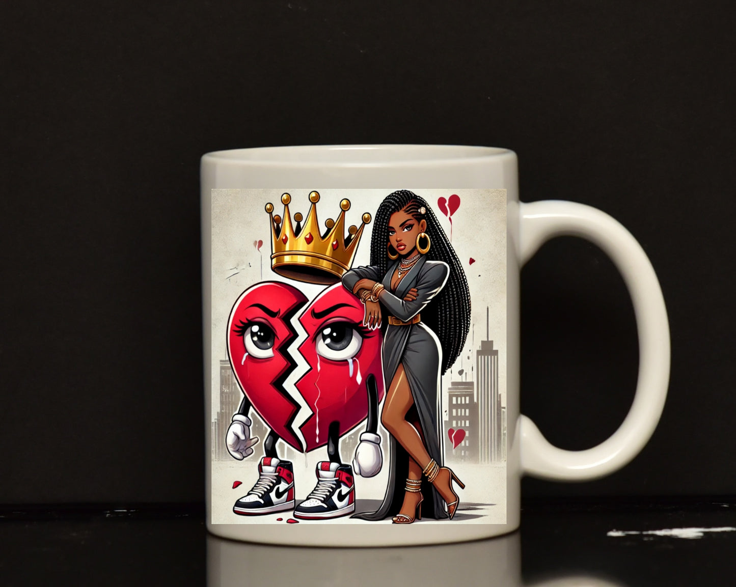 Queen of broken hearts mug