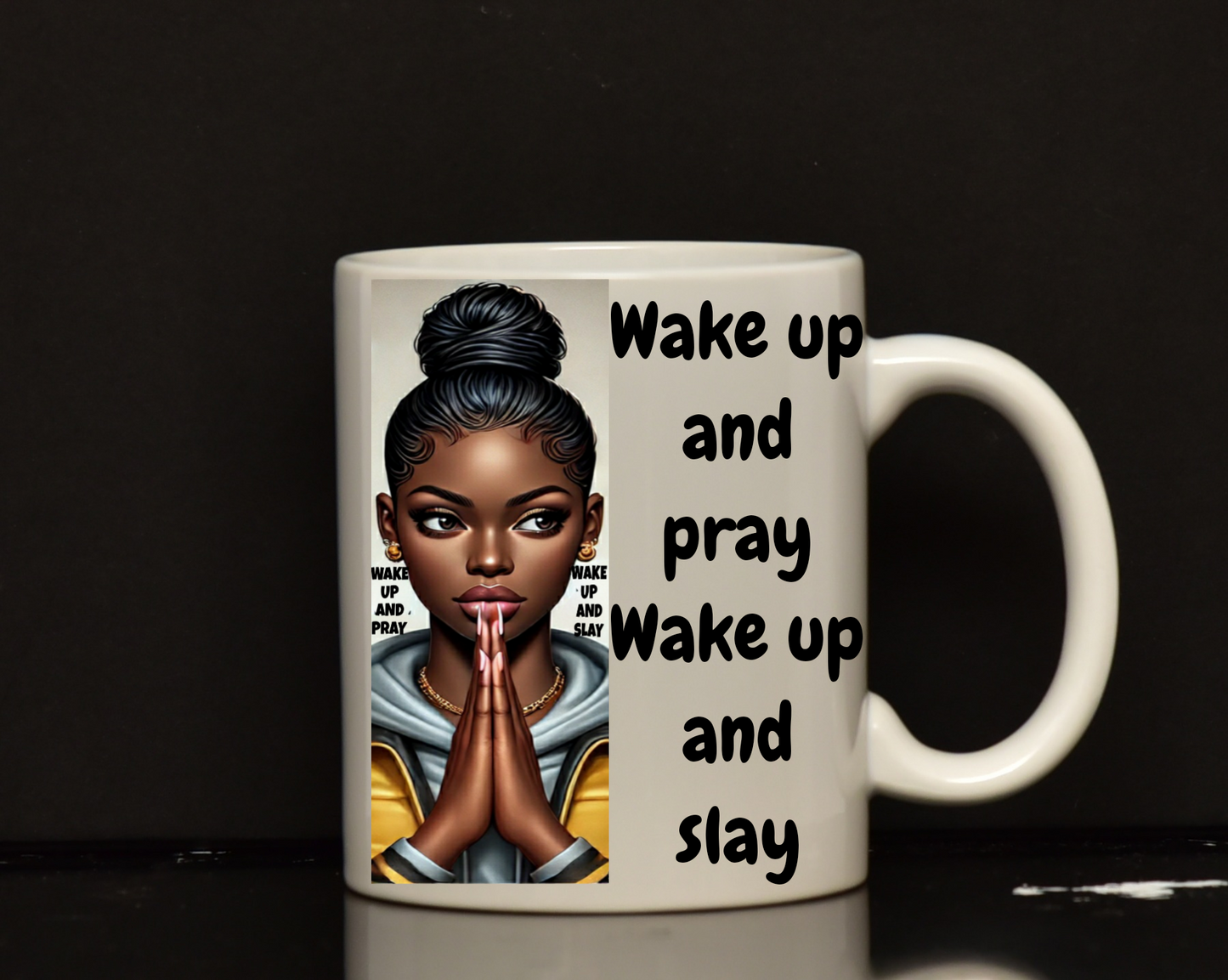 Wake up and pray mug