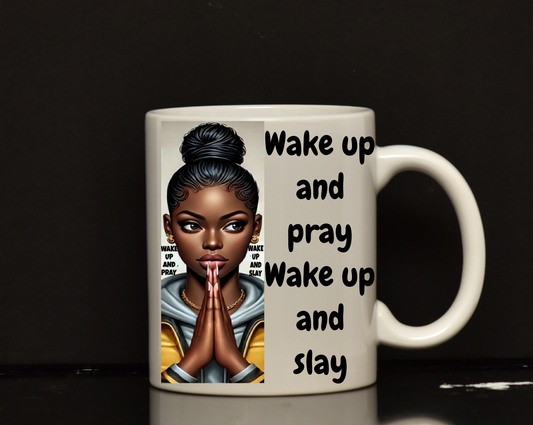 Wake up and pray mug