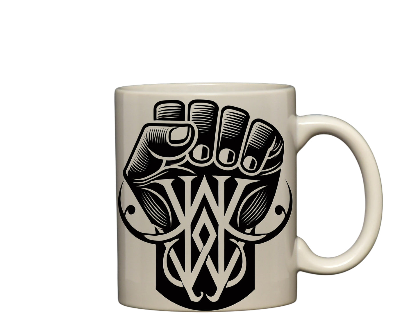 Black power mug