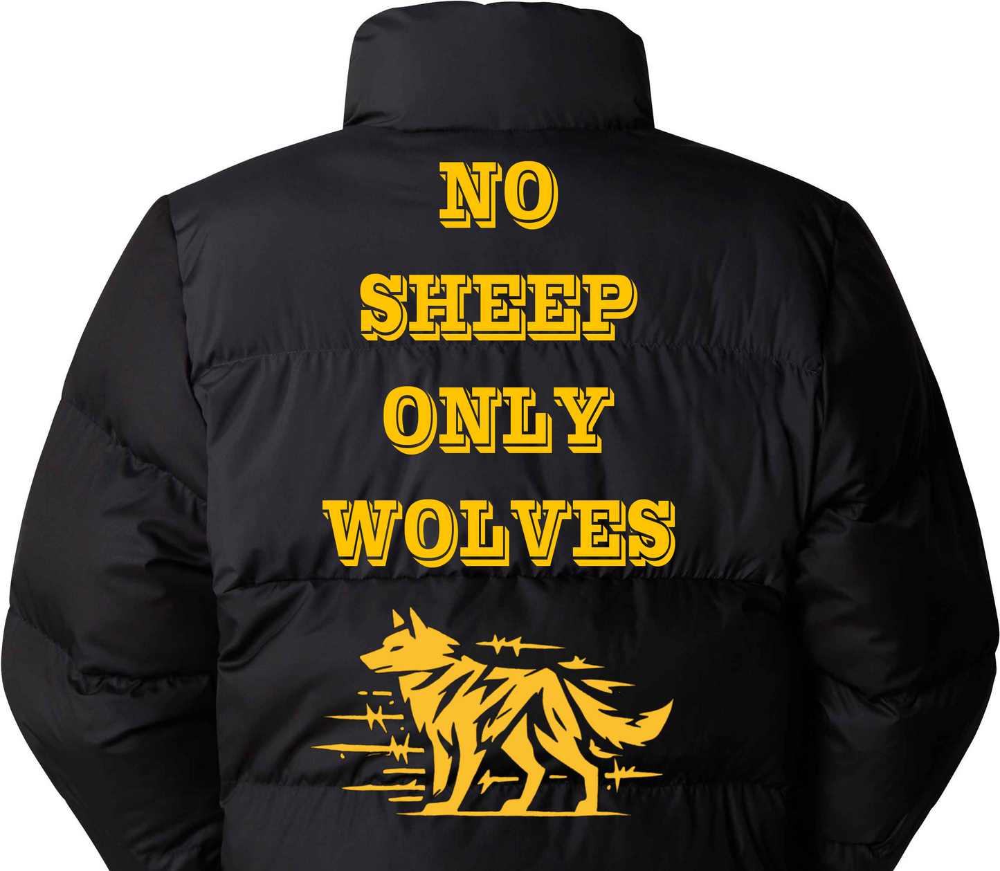 #NSOW YELLOW LOGO CROPPED PUFFER JACKET