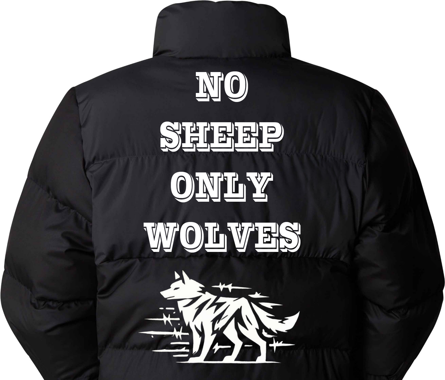 #NSOW WHITE LOGO CROPPED PUFFER JACKET