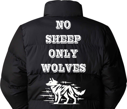 #NSOW WHITE LOGO CROPPED PUFFER JACKET
