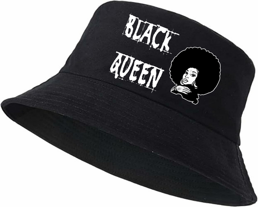 BLACK AFRO QUEEN BUCKET HAT