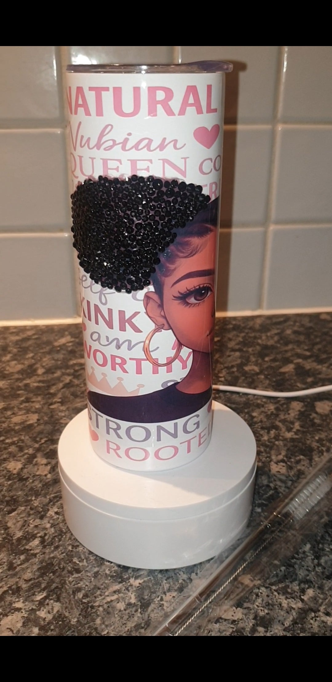 Natural beauty tumbler (bespoke option available)