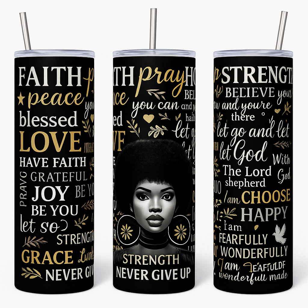 Faith Strength tumbler (bespoke option available)